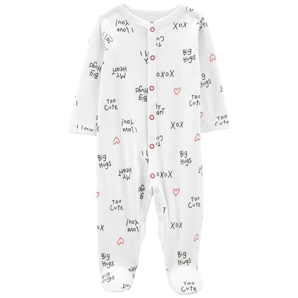Carter's Baby White XOXO Snap-Up Sleep & Play Romper Size 9M